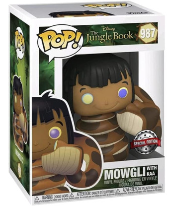 Figura Funko Pop Mowgli con Kaa 987 - Disney El Libro de la Selva - Edición Especial Escena Hipnótica