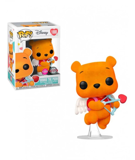 Figura Funko Pop Winnie the Pooh San Valentín 1008 - Disney Winnie the Pooh - Edición Especial Flocked con Corazón