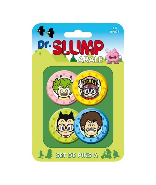 Chapas Dr Slump Arale Personajes Set de 4