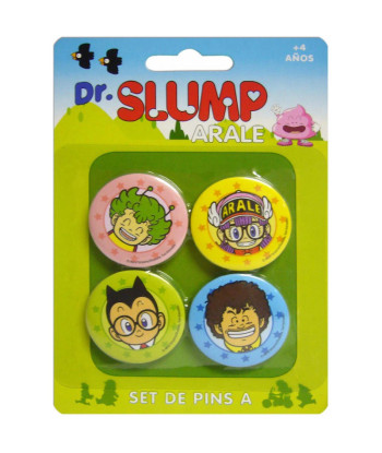 Chapas Dr Slump Arale Personajes Set de 4
