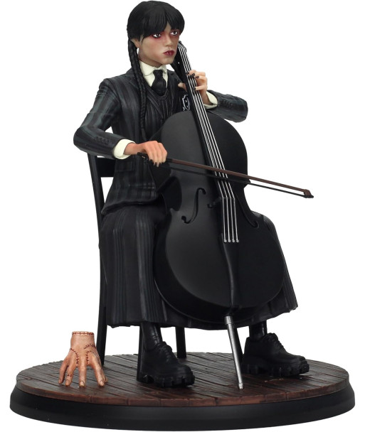 Figura Miércoles Addams con Violonchelo y Cosa - Wednesday SD Toys 15cm - Academia Nevermore