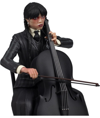 Figura Miércoles Addams con Violonchelo y Cosa - Wednesday SD Toys 15cm - Academia Nevermore
