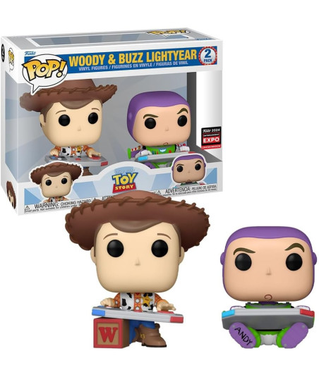 Figura Funko Pop Woody & Buzz Lightyear 2-Pack - Disney Toy Story - 2024 Entertainment Expo Limited Edition