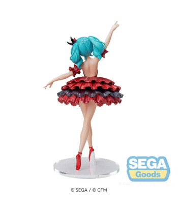 Figura Hatsune Miku Project DIVA MEGA39's 19cm - Star Ballerina - Elegancia en Rojo y Negro