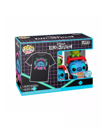 Figura Funko Pop Gamer Stitch 1569 - Disney Lilo y Stitch - Pack Especial con Camiseta Talla L