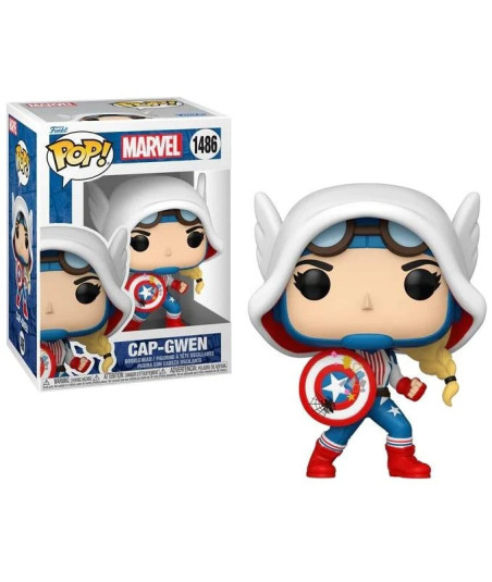 Figura Funko Pop Cap-Gwen 1486 - Marvel Multiverse - Justicia con Estilo Arácnido