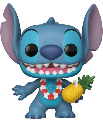 Figura Funko Pop Luau Stitch 1567 - Disney Lilo y Stitch - Con Piña y Collar de Flores