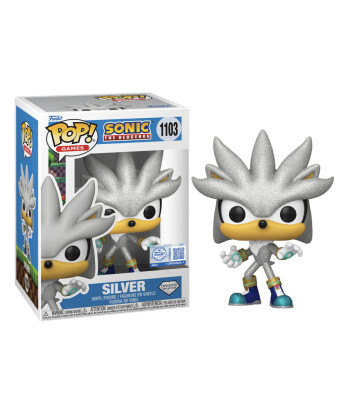 Figura Funko Pop Silver 1103 - Sonic the Hedgehog - Diamond Collection - Viajero del Futuro con Brillo