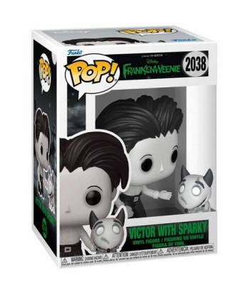 Figura Funko Pop Victor with Sparky 2038 - Disney Frankenweenie - Blanco y Negro