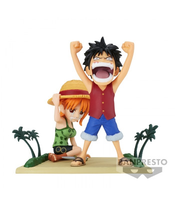 Figura Monkey D. Luffy & Nami One Piece Log Stories 7 CM Banpresto