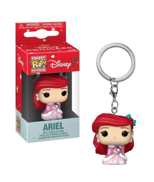 Llavero Pocket Pop Ariel Holiday - Disney La Sirenita - Elegancia Navideña Bajo el Mar