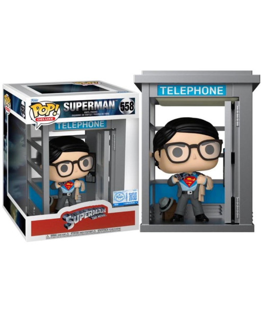 Figura Funko Pop Superman 558 - DC Superman The Movie - Transformación en Cabina Pop! Deluxe Edición Especial