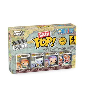 Pack 4 Bitty Pop! One Piece - Nami, Arlong, Nojiko y Buggy - Figuras Miniatura