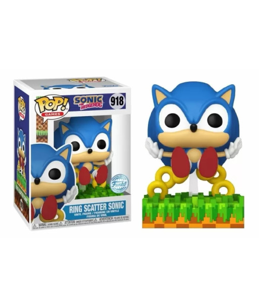 Figura Funko Pop Ring Scatter Sonic 918 - Sonic the Hedgehog - Edición Especial - El Momento más Icónico del Juego