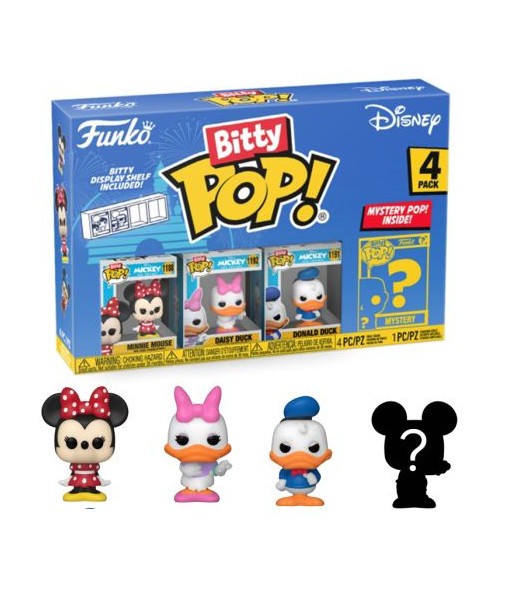 Figura Funko Bitty Pop! Minnie, Daisy, Donald y Mistery 4-Pack - Disney - Miniaturas Apilables con Sorpresa