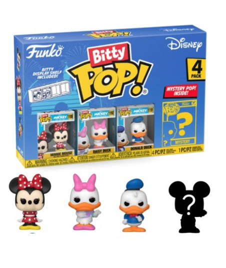 Figura Funko Bitty Pop! Minnie, Daisy, Donald y Mistery 4-Pack - Disney - Miniaturas Apilables con Sorpresa
