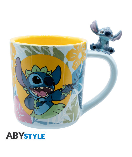 Taza 3D Stitch Hawaiano con asa Disney