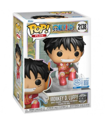 Figura Funko Pop Monkey D. Luffy 2138 - One Piece - Edición Especial Metallic Egghead