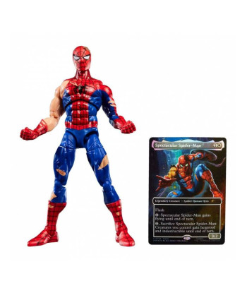 Figura Hasbro Marvel Legends Battle-Damaged Spider-Man con Carta Magic - ¡Héroe Caído pero no Vencido! 15cm