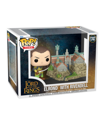 Figura Funko Pop Elrond with Rivendell 1747 - El Señor de los Anillos - Set Coleccionista Pop Town