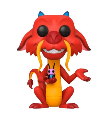 Figura Funko Pop Mushu con Cri-Kee 632 - Disney Mulán - El Dragón Guardián en Tamaño Jumbo