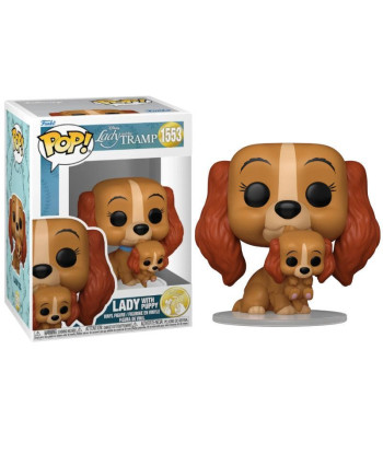 Figura Funko Pop Lady with Puppy 1553 - Disney La Dama y el Vagabundo - Momento de Ternura Familiar