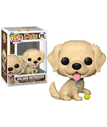 Figura Funko Pop Golden Retriever 15 - Pets - El Compañero más Fiel con Pelota de Tenis
