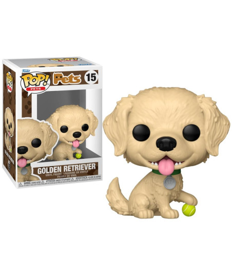 Figura Funko Pop Golden Retriever 15 - Pets - El Compañero más Fiel con Pelota de Tenis