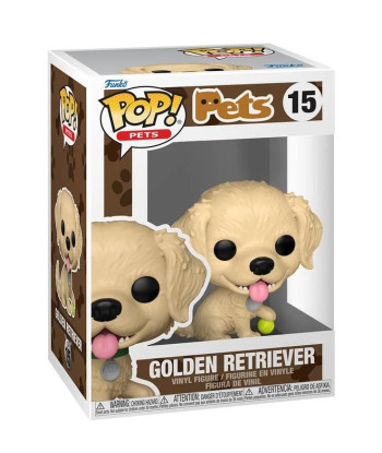 Figura Funko Pop Golden Retriever 15 - Pets - El Compañero más Fiel con Pelota de Tenis