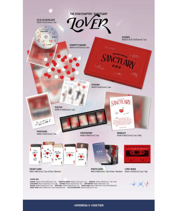 CD TXT The Star Chapter: Sanctuary 25x17cm - TOMORROW X TOGETHER - LOVER Ver. - El Lado más Romántico y Dulce