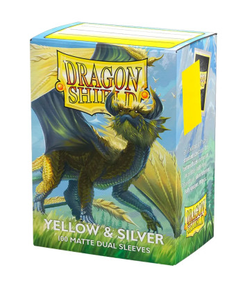 Fundas Standard Matte Dual Yellow & Silver (100) - Dragon Shield