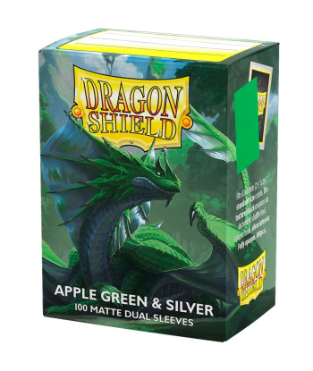 Fundas Standard Matte Dual Apple Green & Silver (100) - Dragon Shield