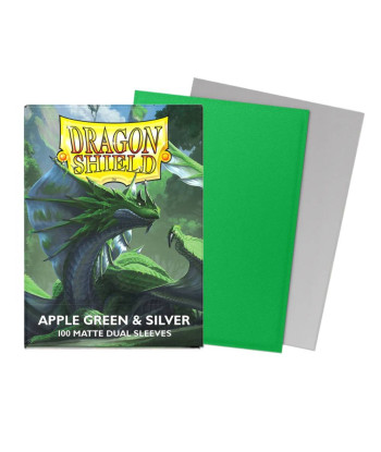 Fundas Standard Matte Dual Apple Green & Silver (100) - Dragon Shield