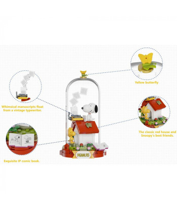 Set de construcción figurita Pantasy Peanuts, Snoopy máquina de escribir