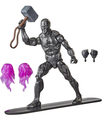 Figura Hasbro Silver Surfer con Mjolnir Fallen Silver - Marvel Legends Series - El Poder Digno del Heraldo 15cm