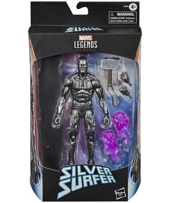 Figura Hasbro Silver Surfer con Mjolnir Fallen Silver - Marvel Legends Series - El Poder Digno del Heraldo 15cm