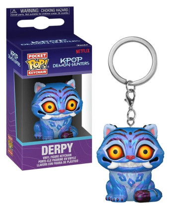 Llavero Funko Pocket Pop Derpy - Netflix K-Pop Demon Hunters - Criatura Azul con Rayas Púrpuras 4 cm