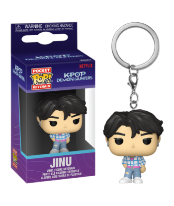 Llavero Funko Pocket Pop Jinu - Netflix K-Pop Demon Hunters - Con Camisa de Cuadros y Vaqueros Rotos 4 cm