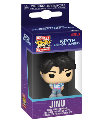 Llavero Funko Pocket Pop Jinu - Netflix K-Pop Demon Hunters - Con Camisa de Cuadros y Vaqueros Rotos 4 cm