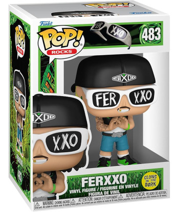 Figura Funko Pop Ferxxo 483 - Rocks - Edición Especial Glow in the Dark con Gafas y Gorra SIXXO 10 cm