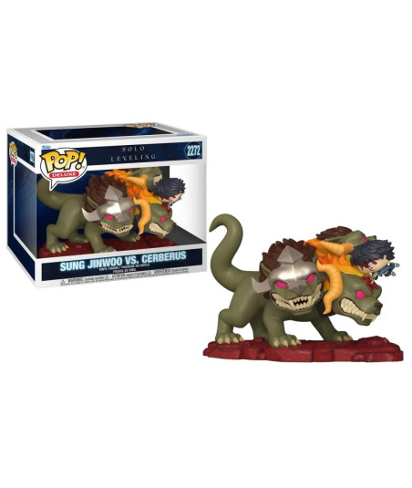 Figura Funko Pop Deluxe Sung Jinwoo vs Cerberus 2272 - Solo Leveling - Diorama de Batalla Épica
