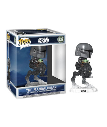 Figura Funko Pop The Mandalorian con Grogu 837 - Star Wars - Ride en AT-RT del Remanente Imperial