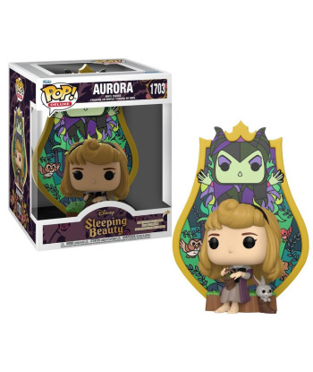 Figura Funko Pop Aurora 1703 - Disney La Bella Durmiente - Deluxe con Vidriera de Maléfica