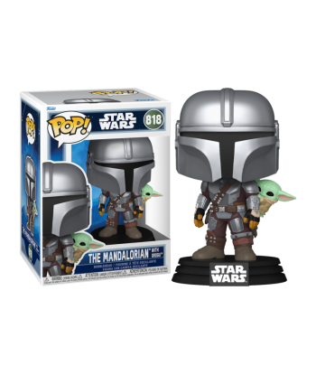 Figura Funko Pop The Mandalorian con Grogu 818 - Star Wars - El Dúo Galáctico Más Querido