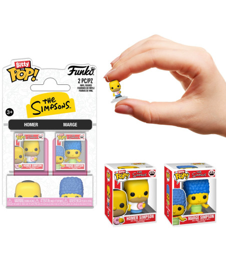 Figura Funko Bitty POP! 2-Pack Homer & Marge Simpson - Los Simpson - El Matrimonio más Famoso de la TV en Miniatura