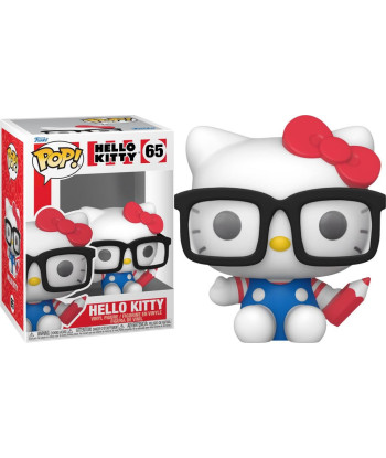 Figura Funko Pop Hello Kitty 65 - Hello Kitty - La Adorable Gatita Empollona con Gafas y Lápiz
