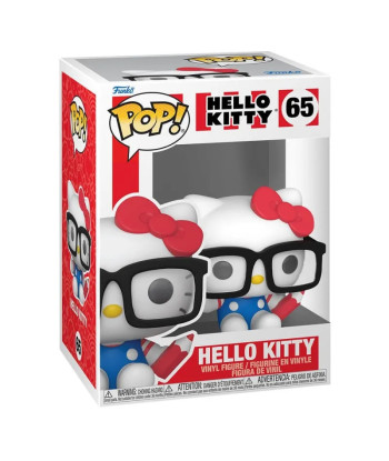 Figura Funko Pop Hello Kitty 65 - Hello Kitty - La Adorable Gatita Empollona con Gafas y Lápiz