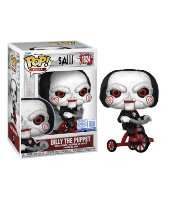 Figura Funko Pop Billy The Puppet 1824 - SAW - El Terrorífico Muñeco en su Triciclo (Edición Especial)