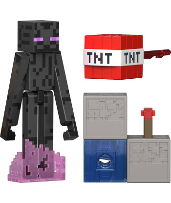 Figura Articulada Enderman con Accesorios TNT - Minecraft 8cm