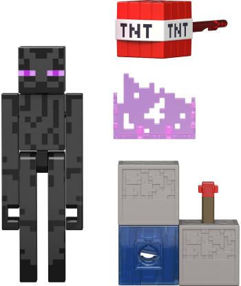 Figura Articulada Enderman con Accesorios TNT - Minecraft 8cm